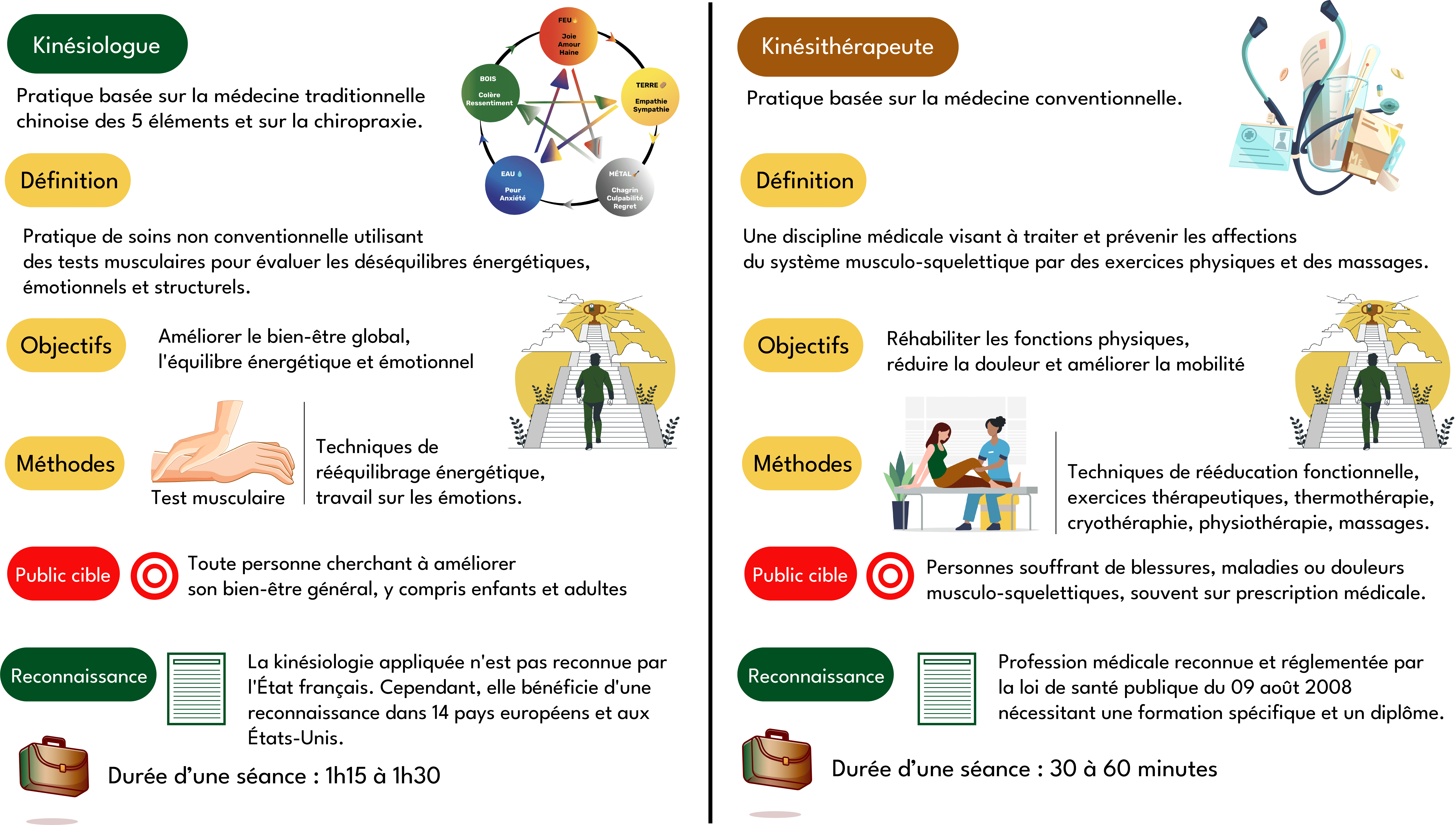comparatif kinésiolgue kinesithérapeute